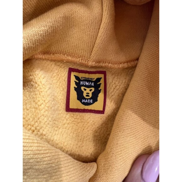 HUMAN MADE Logo Printed Pizza Hoodie in Yellow - Picture 4 of 5